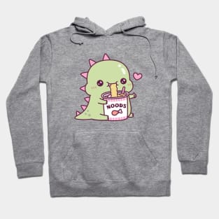 Cute Dino Loves Instant Noodles Hoodie